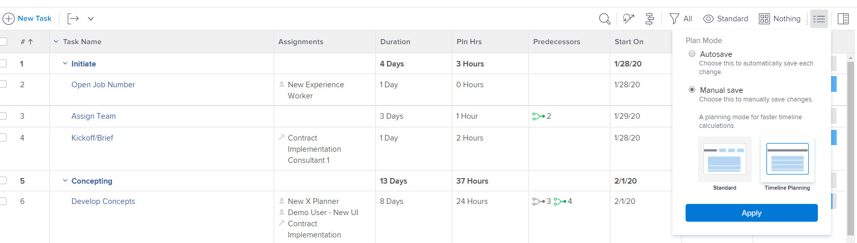 Timeline Planning Image 1