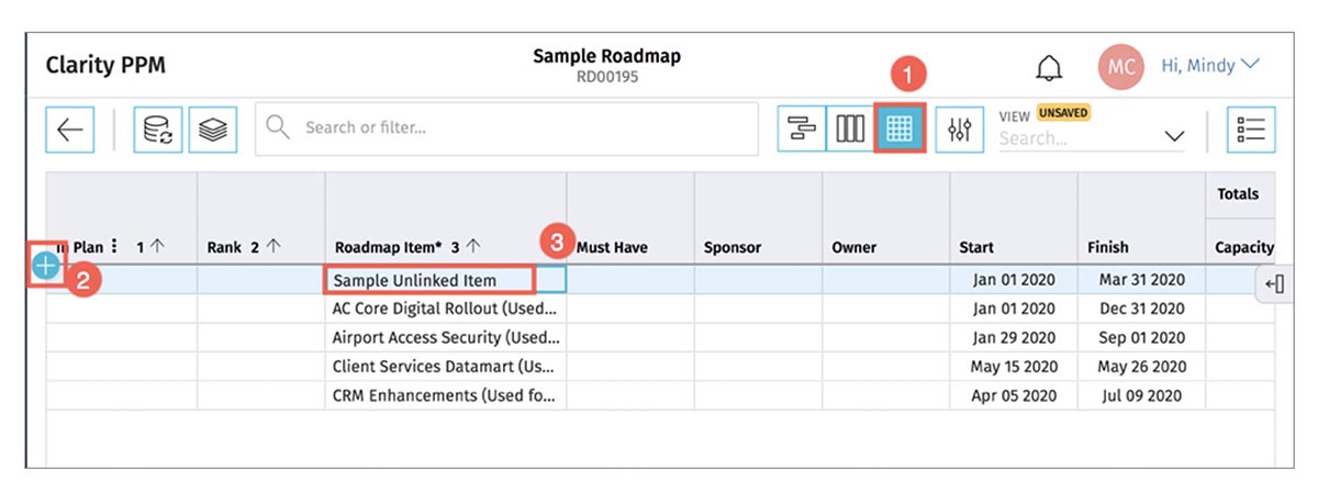 Populate a Roadmap Manually