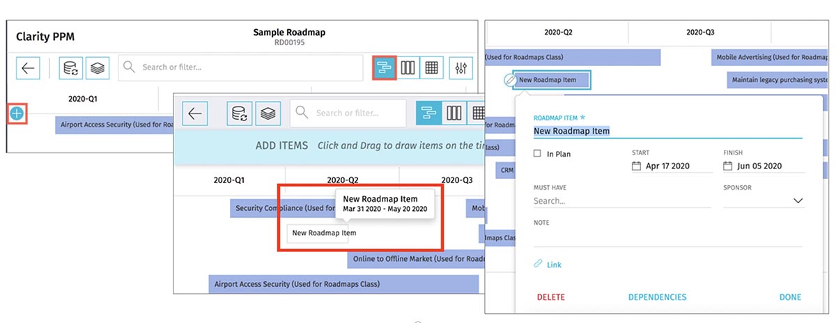 Populate a Roadmap - Create Manually