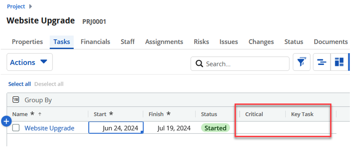 Screenshot of Conditional Formatting dropdown in Clarity PPM