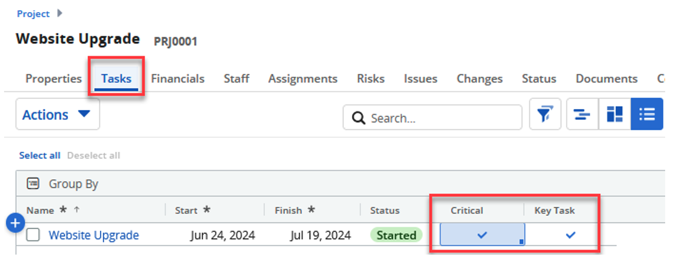 Screenshot of Conditional Formatting dropdown in Clarity PPM