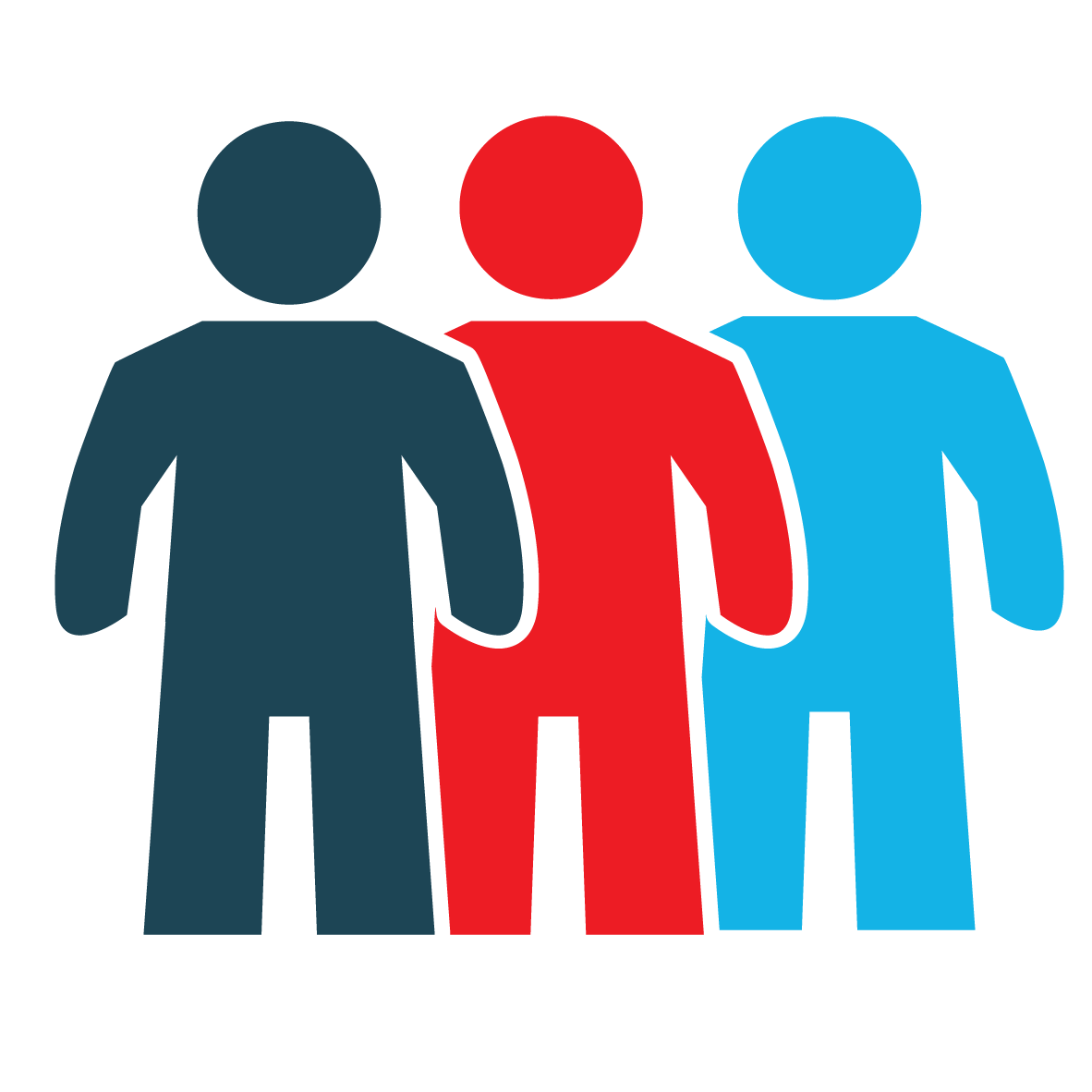Three-person team icon 