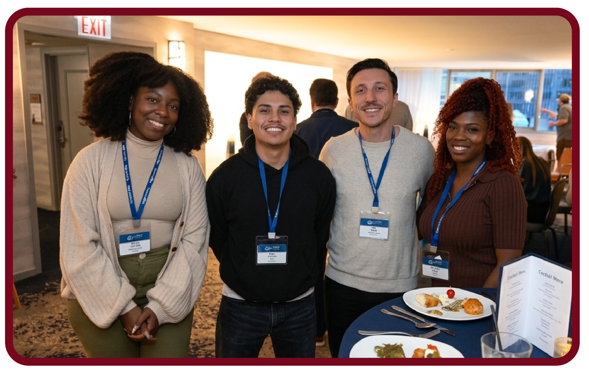 Attendees connect during a Rego University networking reception before conference sessions and activities.