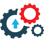 framework Three gears with an upward arrow representing process improvement.